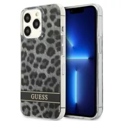   Guess GUHCP13LHSLEOK iPhone 13 Pro szürke/szürke kemény tok Leopárd tok