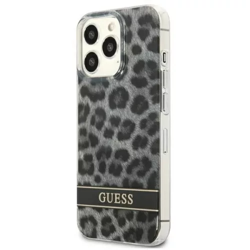Guess GUHCP13LHSLEOK iPhone 13 Pro szürke/szürke kemény tok Leopárd tok