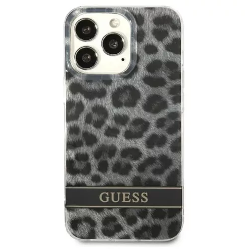 Guess GUHCP13LHSLEOK iPhone 13 Pro szürke/szürke kemény tok Leopárd tok