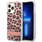 Guess GUHCP13LHSLEOP iPhone 13 Pro rózsaszín/ rózsaszín kemény tok Leopard