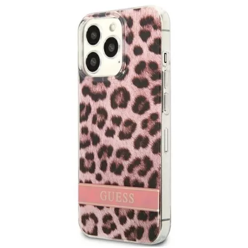 Guess GUHCP13LHSLEOP iPhone 13 Pro rózsaszín/ rózsaszín kemény tok Leopard