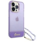 GUESS tok IPHONE 14 Pro GUHCP14LHGCOHU (IML Electro Cam pánttal Áttetsző) lila tok