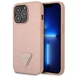   Guess GUHCP14XPSATLP iPhone 14 Pro Max 6,7" pink / pink kemény tok SaffianoTriangle Logo