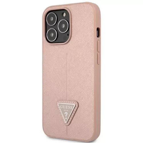Guess GUHCP14XPSATLP iPhone 14 Pro Max 6,7" pink / pink kemény tok SaffianoTriangle Logo
