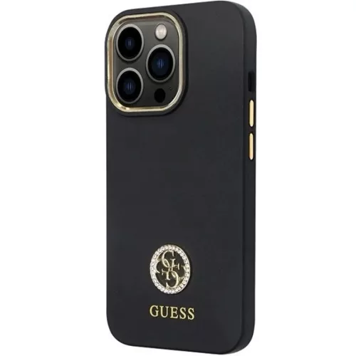 Guess GUHCP13LM4DGPK tok iPhone 13 Pro - fekete Szilikon Logó Strass 4G tok