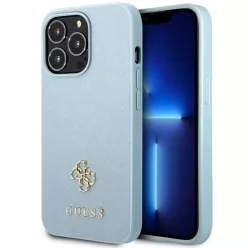   Guess Saffiano 4G Small Metal Logo tok iPhone 13 Pro / 13 - Kék