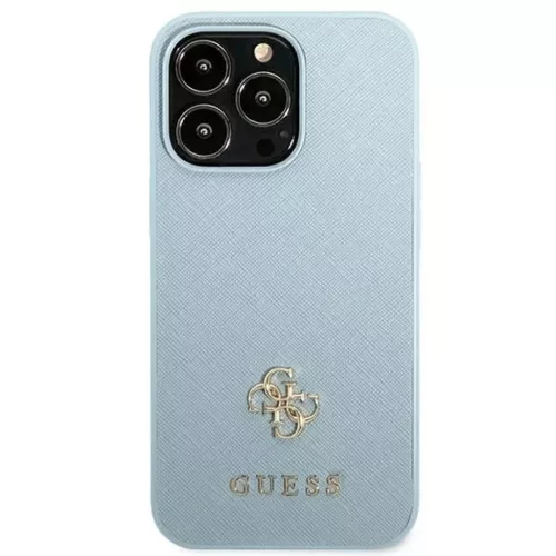 Guess Saffiano 4G Small Metal Logo tok iPhone 13 Pro / 13 - Kék