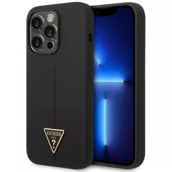   Guess GUHCP14XSLTGK iPhone 14 Pro Max 6.7" fekete/fekete keménytok Szilikon Háromszög tok