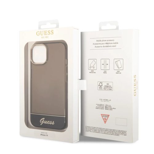 iPhone 14 Guess PC/TPU Camera Outline Translucent tok fekete (GUHCP14SHGCOK)