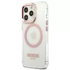 Guess Metal Outline MagSafe iPhone 13 Pro / iPhone 13 tok - rózsaszín