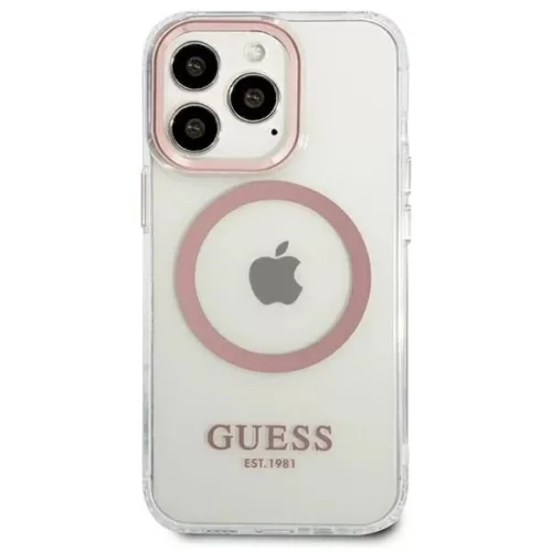 Guess Metal Outline MagSafe iPhone 13 Pro / iPhone 13 tok - rózsaszín