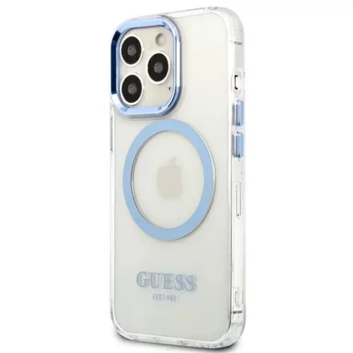 Guess Metal Outline MagSafe iPhone 13 Pro / iPhone 13 tok - kék