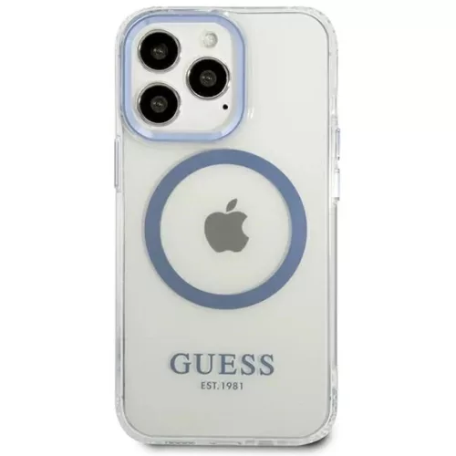 Guess Metal Outline MagSafe iPhone 13 Pro / iPhone 13 tok - kék