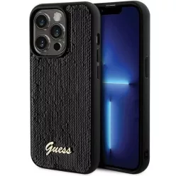 Guess Sequin Script Metal tok iPhone 13 Pro / 13 - fekete