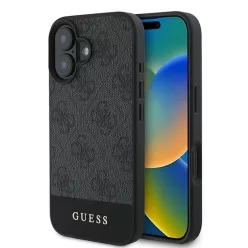   iPhone 16 Plus GUESS tok GUHCP16MG4GLGR (PC/TPU 4G PU Bottom Stripe) szürke