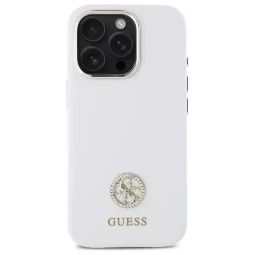 iPhone 16 Pro 6.3" Fehér/Fehér Szilikon Logós Guess GUHCP16LM4DGPH Tok