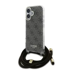iPhone 16 Barna Guess IML 4G Nyomott Crossbody Pántos tok