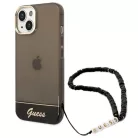 Guess GUHCP14MHGCOHK iPhone 14 Plus 6,7" fekete keménytok Átlátszó Gyöngy Pánt tok