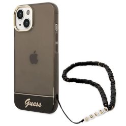   Guess GUHCP14MHGCOHK iPhone 14 Plus 6,7" fekete keménytok Átlátszó Gyöngy Pánt tok