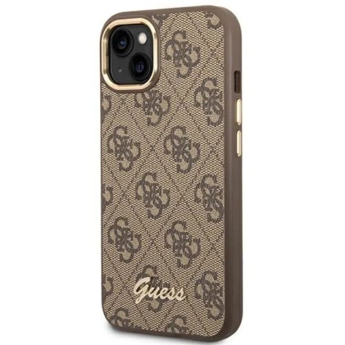 Guess GUHCP14MHG4SHW iPhone 14 Plus 6.7" barna / barna kemény tok 4G Vintage Gold Logo tok