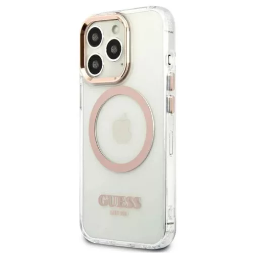 Guess GUHMP13XHTRMD iPhone 13 Pro Max 6.7" arany / arany kemény tok Metal Outline Magsafe