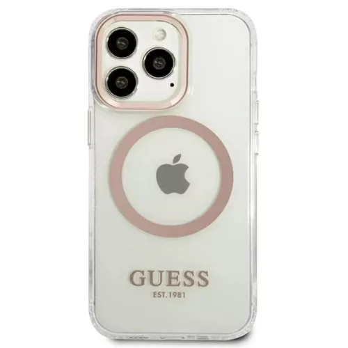 Guess GUHMP13XHTRMD iPhone 13 Pro Max 6.7" arany / arany kemény tok Metal Outline Magsafe