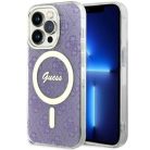 Guess GUHMP14LH4STU iPhone 14 Pro 6.1" lila/lila kemény tok 4G MagSafe
