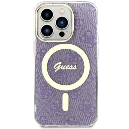 Guess GUHMP14LH4STU iPhone 14 Pro 6.1" lila/lila kemény tok 4G MagSafe