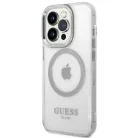 Guess GUHMP14XHTRMS iPhone 14 Pro Max 6.7" ezüst/ezüst kemény tok Metal Outline Magsafe tok