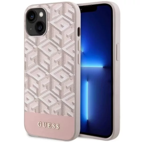 Guess GUHMP14MHGCFSEP iPhone 14 Plus 6.7" rózsaszín/kemény tok GCube Stripes MagSafe tok