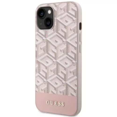 Guess GUHMP14MHGCFSEP iPhone 14 Plus 6.7" rózsaszín/kemény tok GCube Stripes MagSafe tok