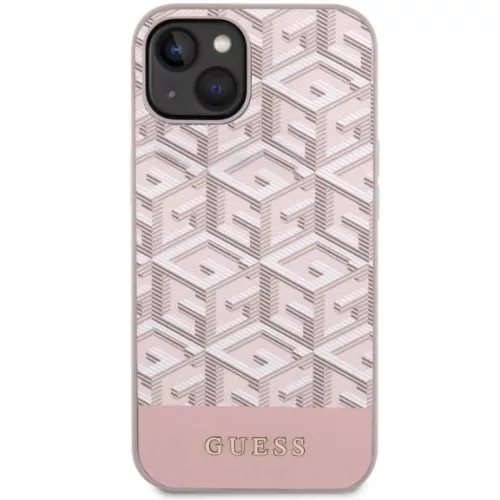 Guess GUHMP14MHGCFSEP iPhone 14 Plus 6.7" rózsaszín/kemény tok GCube Stripes MagSafe tok