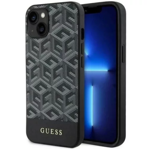 Guess GUHMP14MHGCFSEK iPhone 14 Plus 6.7" fekete/fekete keménytok G Cube Stripes MagSafe tok