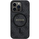 Original faceplate tok GUESS GUHMP15XG4GFRK iPhone 15 Pro Max-hoz (Kompatibilis Magsafe-fel / 4G Ring klasszikus logó / fekete)