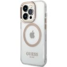 Guess Metal Outline Magsafe iPhone 15 Pro Max tok - arany