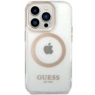 Guess Metal Outline Magsafe iPhone 15 Pro Max tok - arany