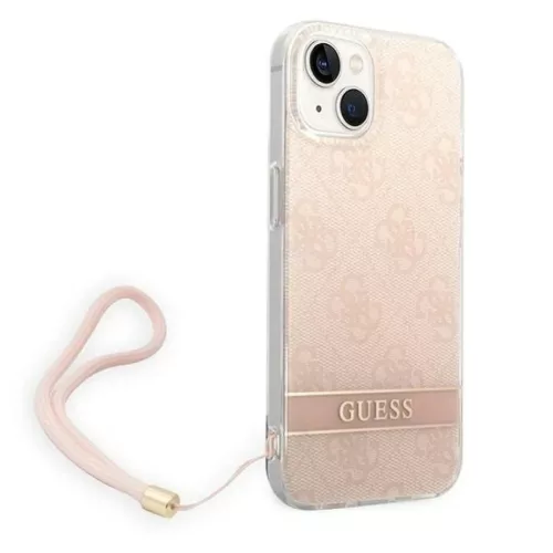 Guess GUOHCP14MH4STP iPhone 14 Plus 6.7 "pink / pink kemény tok 4G Print Strap
