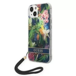   Guess GUOHCP14MHFLSB iPhone 14 Plus 6,7" kék / kék keménytok virágos pánttal