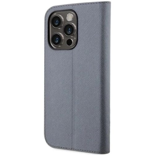 Karl Lagerfeld KLBKP14LSANKCPG iPhone 14 Pro 6.1" fliptok ezüst/ezüst Saffiano Karl & Choupette tok