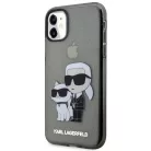 Karl Lagerfeld KLHCN61HNKCTGK iPhone 11 6.1" fekete/fekete keménytok Karl & Choupette