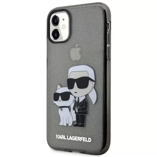 Karl Lagerfeld KLHCN61HNKCTGK iPhone 11 6.1" fekete/fekete keménytok Karl & Choupette