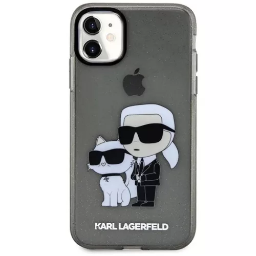 Karl Lagerfeld KLHCN61HNKCTGK iPhone 11 6.1" fekete/fekete keménytok Karl & Choupette