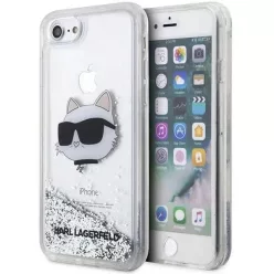   Karl Lagerfeld KLHCI8LNHCCS iPhone 7/8/SE 2020/2022 ezüst/ezüst keménytok Glitter Choupette Fej tok