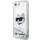 Karl Lagerfeld KLHCI8LNHCCS iPhone 7/8/SE 2020/2022 ezüst/ezüst keménytok Glitter Choupette Fej tok
