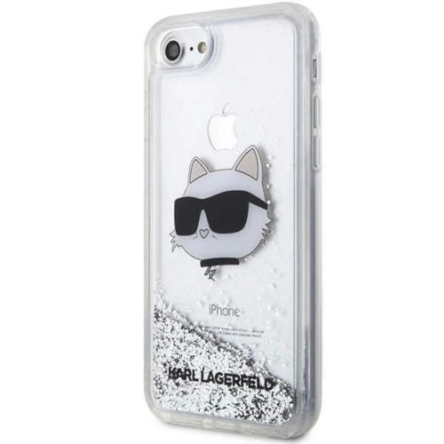 Karl Lagerfeld KLHCI8LNHCCS iPhone 7/8/SE 2020/2022 ezüst/ezüst keménytok Glitter Choupette Fej tok