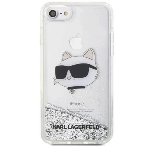 Karl Lagerfeld KLHCI8LNHCCS iPhone 7/8/SE 2020/2022 ezüst/ezüst keménytok Glitter Choupette Fej tok