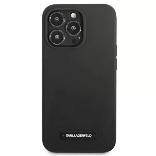Karl Lagerfeld KLHCP13LSLMP1K iPhone 13 Pro tok fekete Silicone Plaque