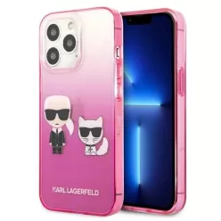   Karl Lagerfeld KLHCP13LTGKCP iPhone 13 Pro 6,1" keménytok rózsaszín/pink Gradient Ikonik Karl & Choupette tok