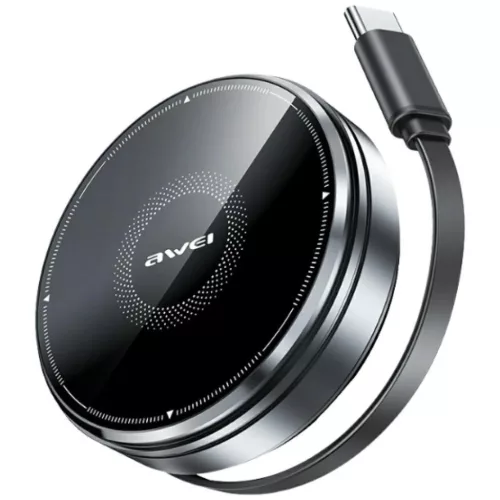 AWEI W27 3 az 1-ben indukciós töltő 15W USB-C kábellel Gyors töltés fekete