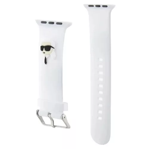 Karl Lagerfeld 3D Rubber Karl Head szíj Apple Watch 38/40/41mm - fehér